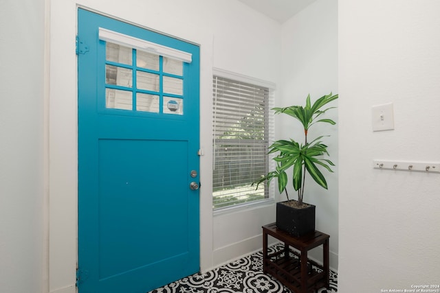 view of tiled entrance foyer