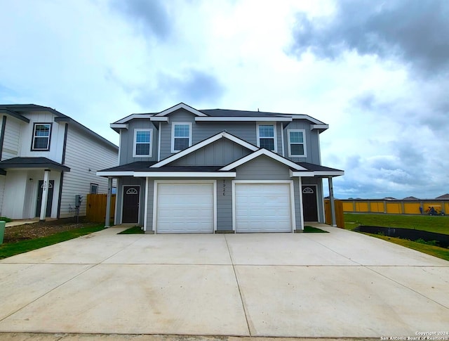 view of property with a garage