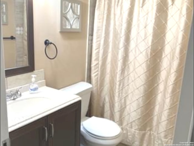 bathroom with toilet and vanity