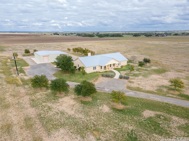 drone / aerial view with a rural view