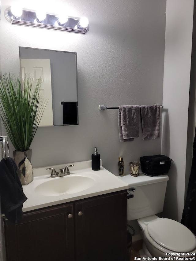 bathroom with toilet and vanity