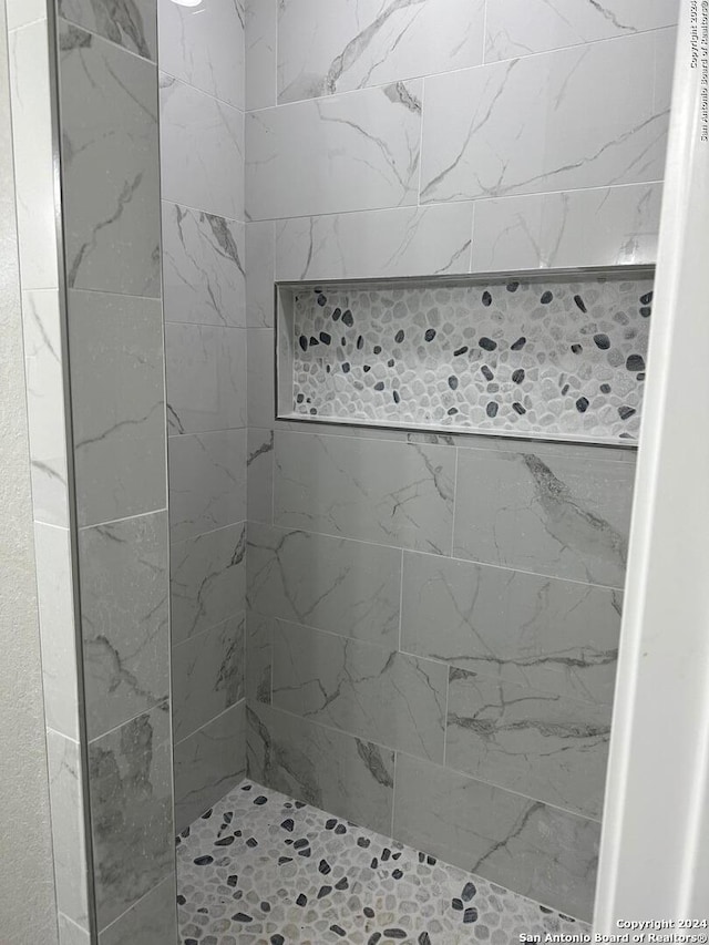 bathroom with tiled shower