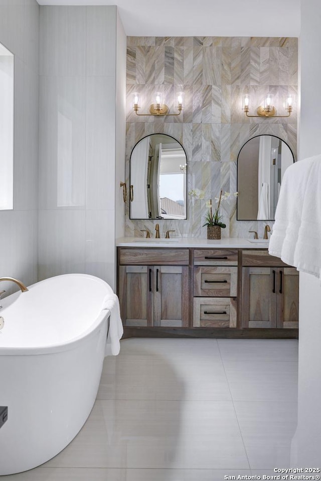 8214 Sierra Hermosa, San Antonio, TX 78255 - full bathroom with double vanity and a soaking tub