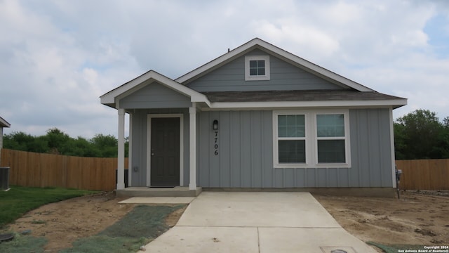 view of front of property featuring central AC