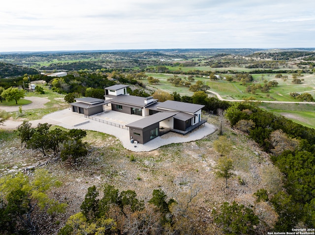 drone / aerial view with a rural view