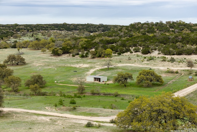 aerial view with a rural view