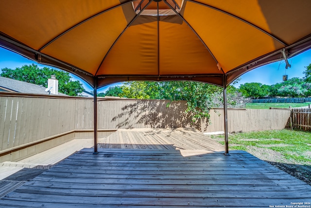 deck with a gazebo