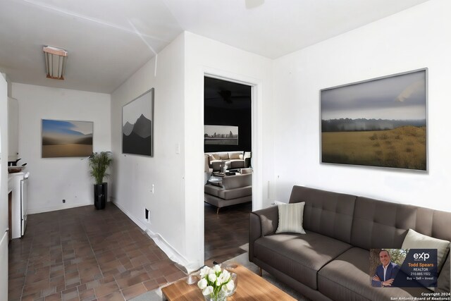 view of tiled living room