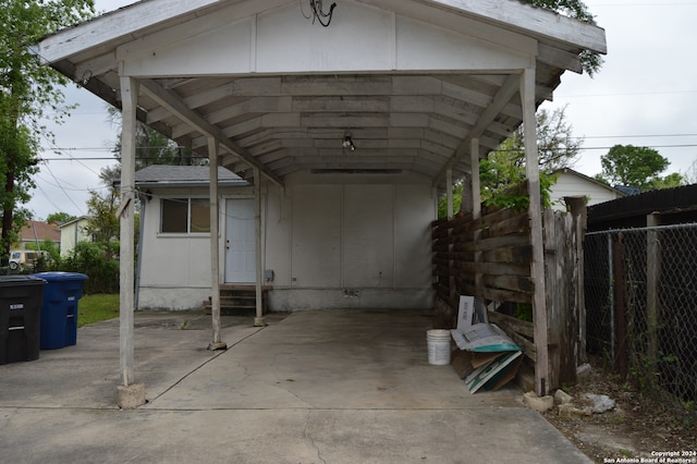 view of patio / terrace with a carport