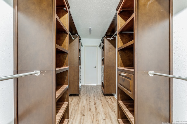 walk in closet featuring light wood-type flooring