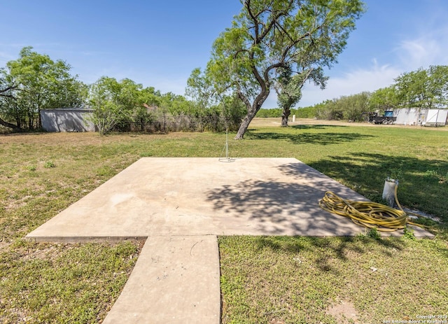 view of yard with a patio area