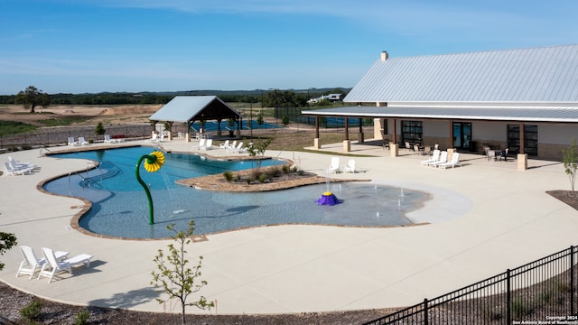 view of pool featuring a patio