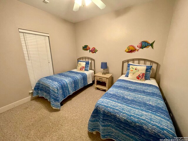 54 Pelican Prt, Oconnor, TX 77982 - bedroom with ceiling fan and carpet
