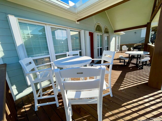 54 Pelican Prt, Oconnor, TX 77982 - view of wooden deck
