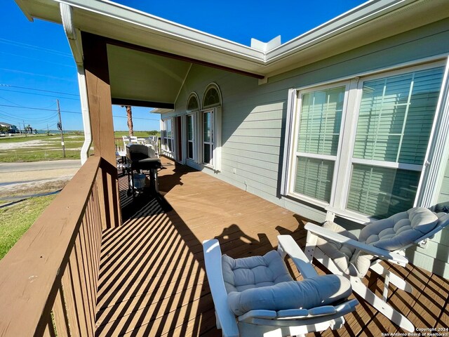 54 Pelican Prt, Oconnor, TX 77982 - view of wooden terrace