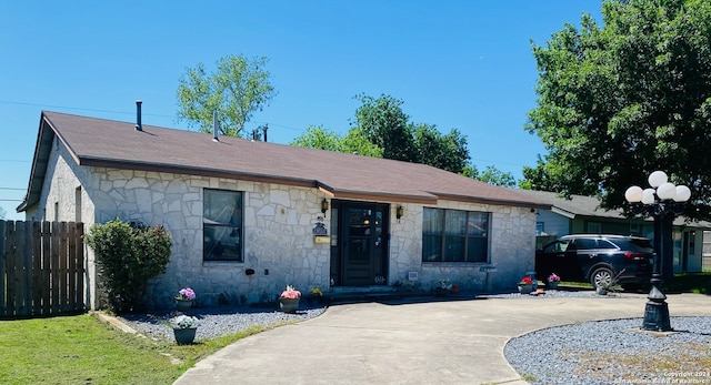 view of single story home