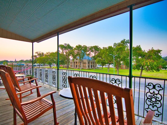 view of deck at dusk