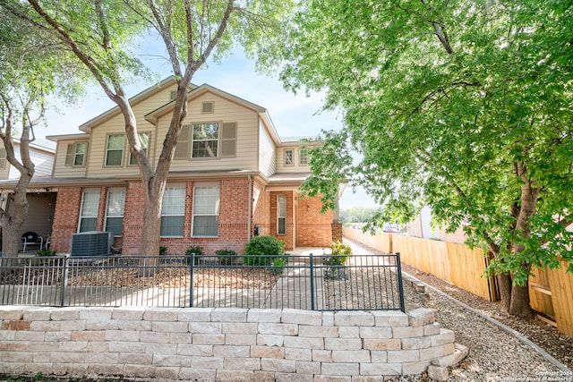 view of front of house with central AC