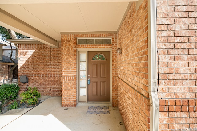 view of exterior entry