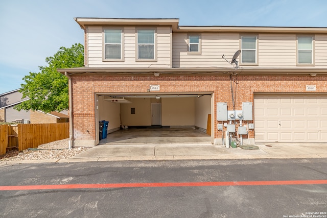 view of front of property featuring a garage