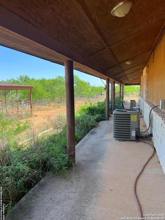 view of terrace featuring central AC unit