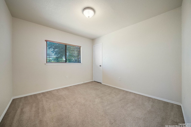 spare room featuring light colored carpet