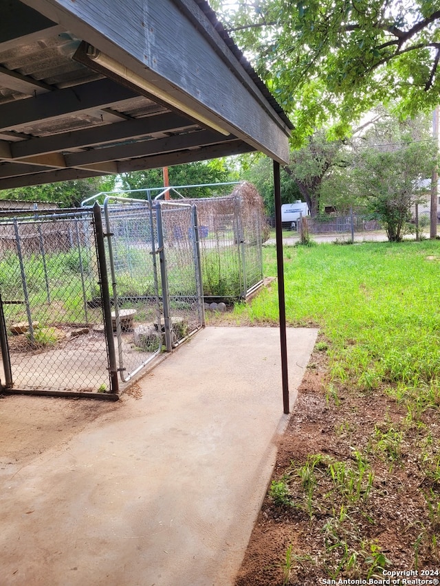 view of patio / terrace with an outdoor structure