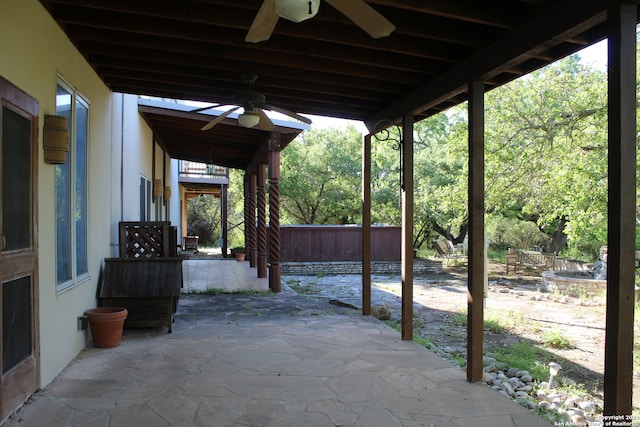 view of patio / terrace with ceiling fan