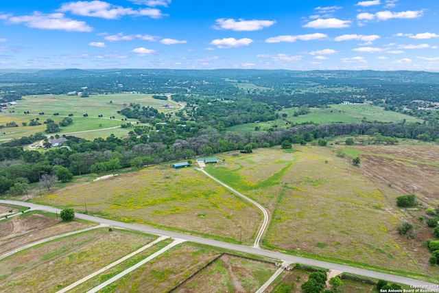 bird's eye view with a rural view