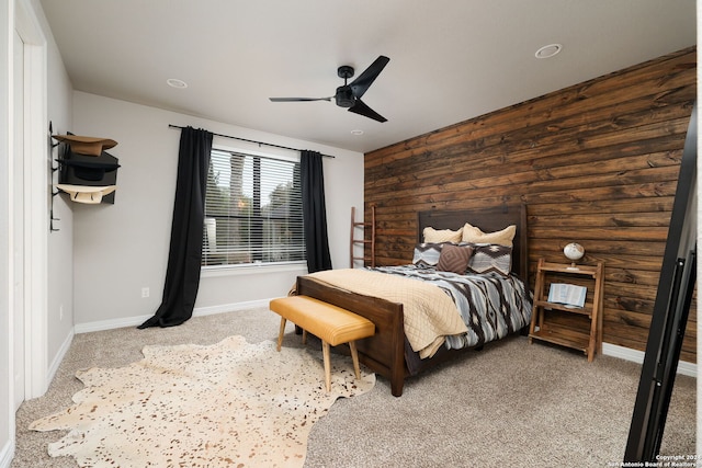 bedroom featuring carpet and ceiling fan