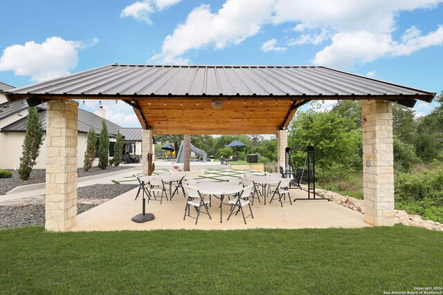 view of patio with a gazebo