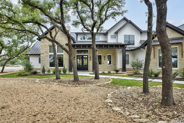 view of front of home featuring french doors