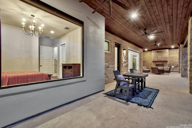 view of patio featuring an outdoor hangout area and ceiling fan