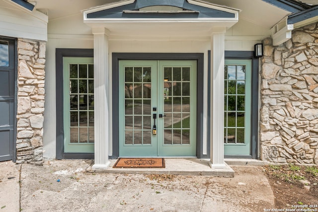 entrance to property with french doors