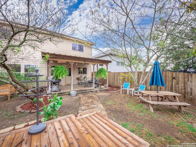 exterior space featuring a deck