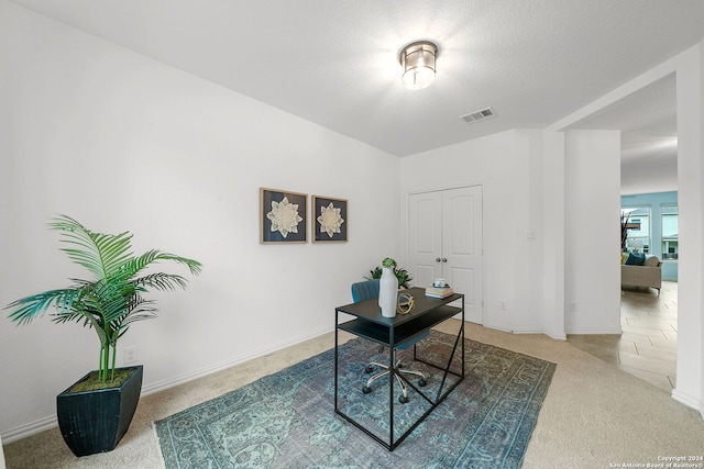 office area with carpet floors