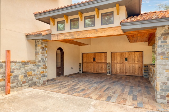 view of garage