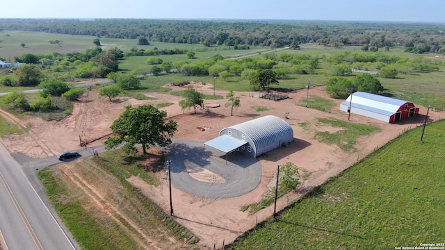 drone / aerial view with a rural view