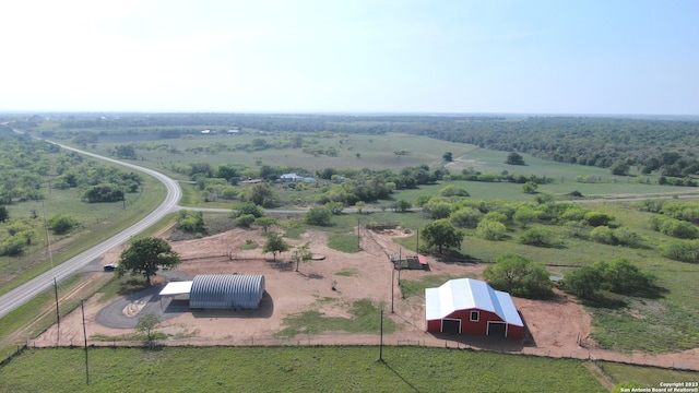 drone / aerial view featuring a rural view