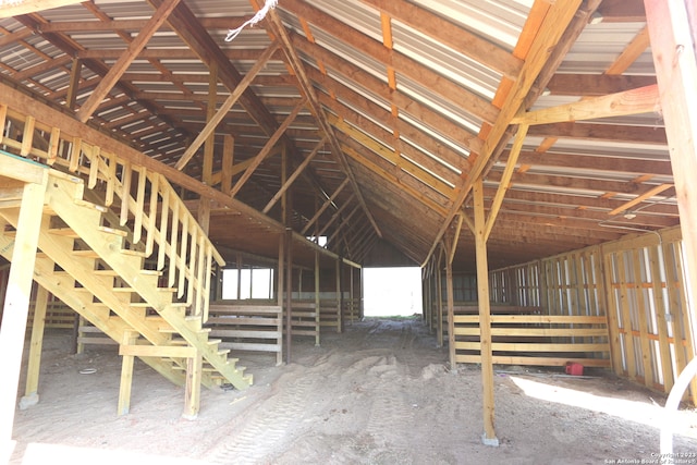 view of unfinished attic