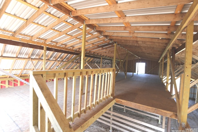 interior space featuring vaulted ceiling