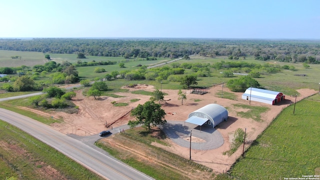 drone / aerial view with a rural view