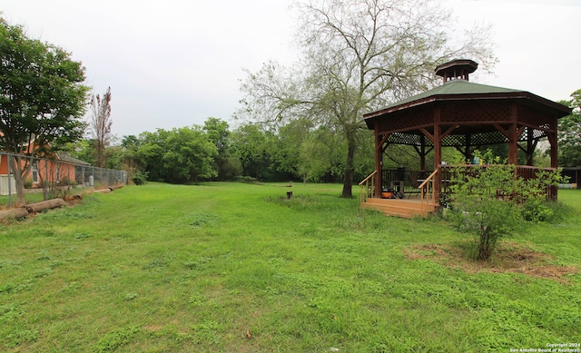 view of yard featuring a gazebo