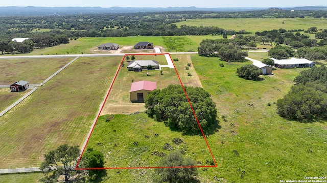 bird's eye view featuring a rural view