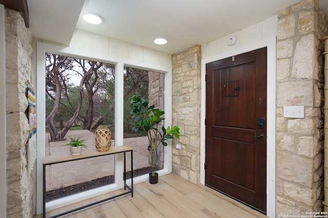 entrance foyer featuring light hardwood / wood-style flooring