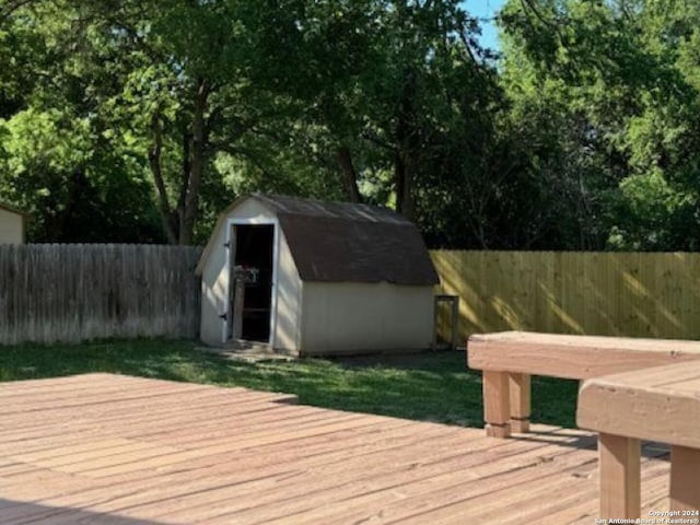 deck with a storage unit