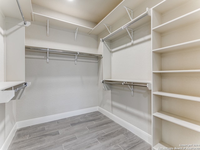 spacious closet featuring light hardwood / wood-style flooring