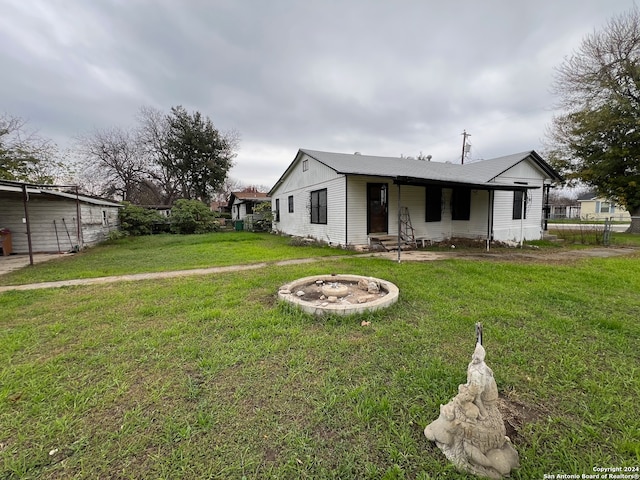 exterior space with a lawn