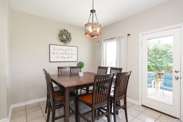 view of tiled dining area