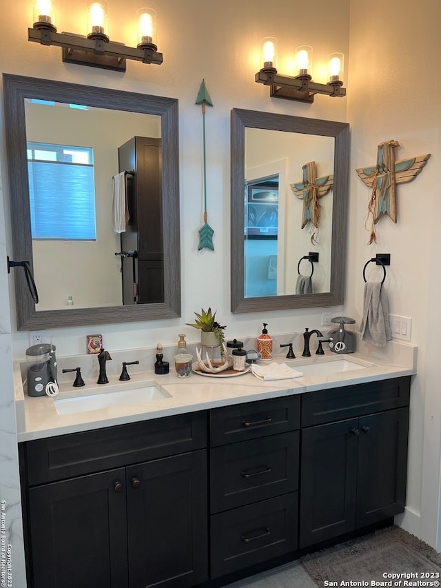 bathroom featuring dual bowl vanity